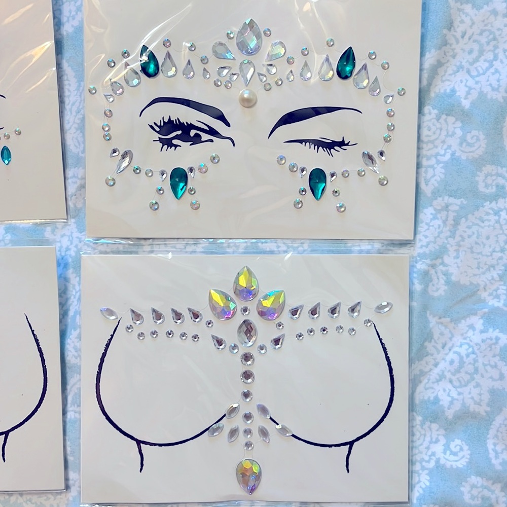 Rave Pasties and Facial Jewels